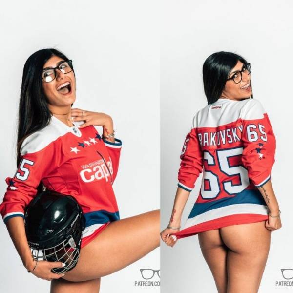 Mia Khalifa Hockey Jersey Sexy Photoshoot Set  - Usa on picsfans.net