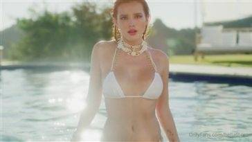 Bella Thorne Nude Pool White Bikini Video  on picsfans.net
