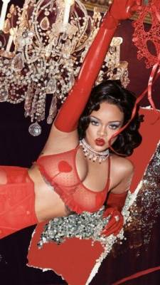 Rihanna See Through Lingerie Photoshoot Set  - Barbados on picsfans.net