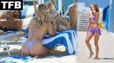 Kimberley Garner Has a Family Day on the Beach in Miami on picsfans.net